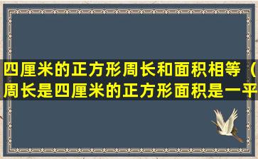 四厘米的正方形周长和面积相等（周长是四厘米的正方形面积是一平方 🌺 厘米吗）